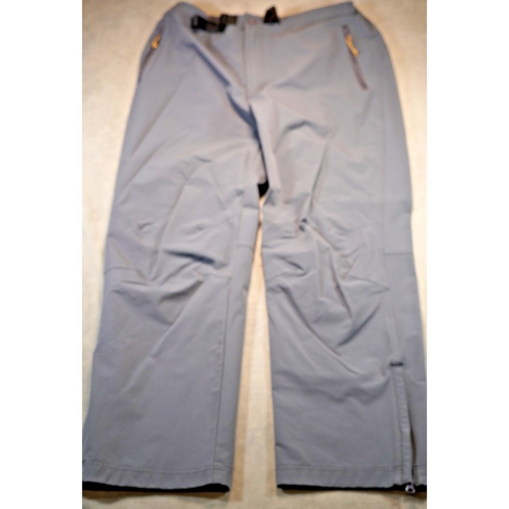 Cabela's Nylon Hunting Pants Gray L Adjustable Waist Zip Pockets & Cuffs